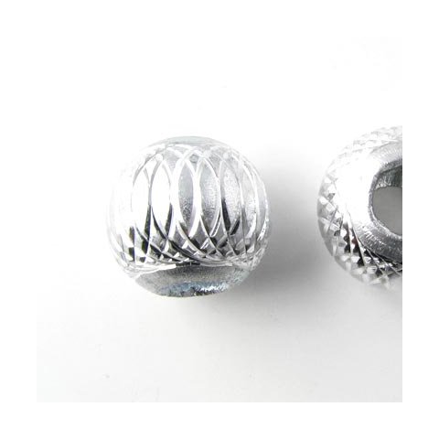 Aluminium-Perlen, silberfarben, gro&szlig;es Loch, 14 mm, 2 Stk.
