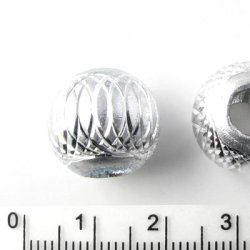 Aluminium-Perlen, silberfarben, gro&szlig;es Loch, 14 mm, 2 Stk.