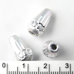 Aluminium-Perlen, Tropfen, silberfarben, 14,5 x8 mm, 4 Stk.