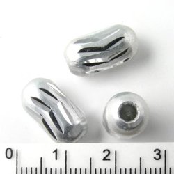 Aluminium-Perlen, Rhrchen abgerundet, silberfarben, 15x8 mm, 4 Stk.