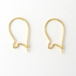 Ohrbgel, vergoldetes Silberes Sterlingsilber, 15x8mm, 4 Stk.