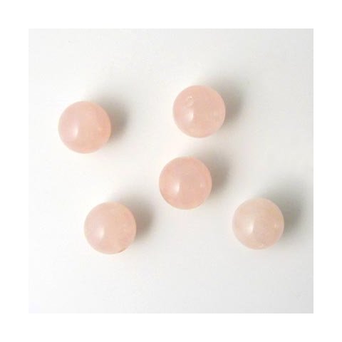 Rosenquarz, runde Perle, 10 mm, 6 Stk.