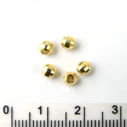 Gilded silver faceted bead/disco ball, 4mm, 4pcs.
