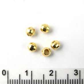 Gilded silver faceted bead/disco ball, 4mm, 4pcs.
