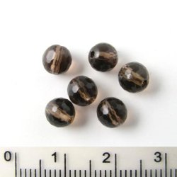 Rauchquarz Perle, ganzer Strang, rund, facettenreich, 6 mm, 62 Stk