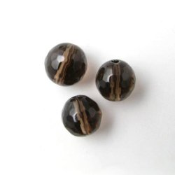 Rauchquarz Perle, rund, facettenreich 8 mm, 6 stk