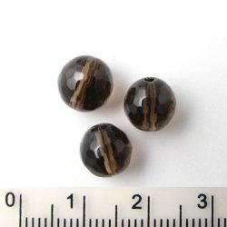 Rauchquarz Perle, rund, facettenreich 8 mm, 6 stk