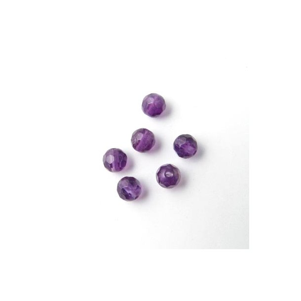 Amethyst, A-grade quality, round, faceted, 3mm, 20pcs.