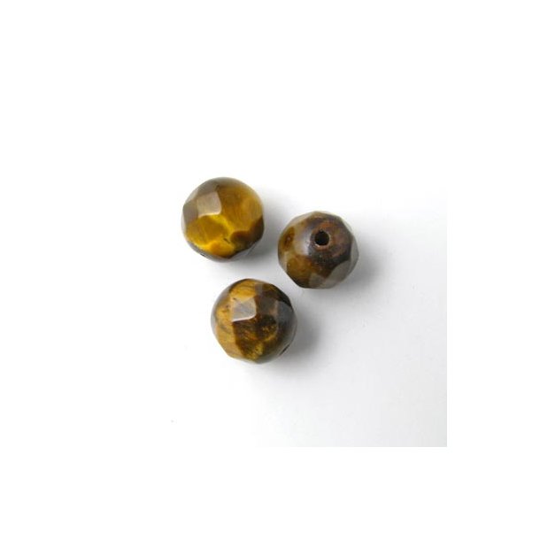 Tiger's eye, facetted, round, 8mm, 6pcs.
