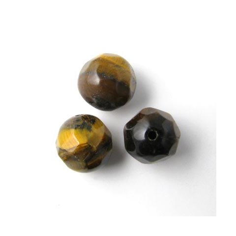 Tiger's eye, facetted, round, 10mm, 6pcs.