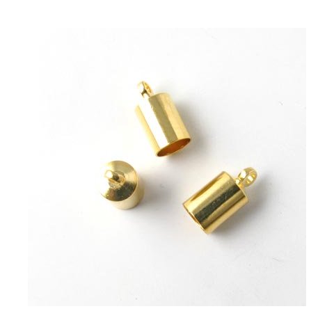 K&aelig;deafslutning forgyldt messing, 5/4,5 mm muffer, 6 stk.