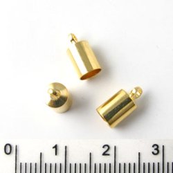 Kettenabschluss, vergoldetes messing, 5/4,5 mm Kappen, 6 Stk.