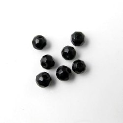 Onyx Perle, ganzer Strang, schwarz, facettiert, rund, 3 mm, ca. 130 Stk.