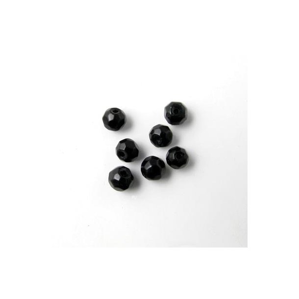 Onyx Perle, schwarz, facettiert, rund, 4 mm, 10 Stk.