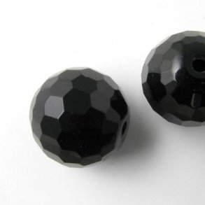 Onyx Perle, facettiert, 16 mm, 2 Stk.