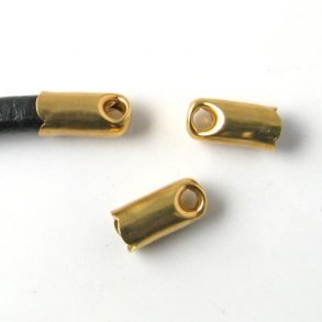 Kettenabschluss, vergoldetes Silber, 5/4,5 mm Kappe, 2 Stk