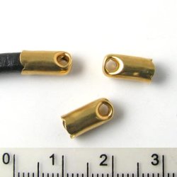 Kettenabschluss, vergoldetes Silber, 5/4,5 mm Kappe, 2 Stk