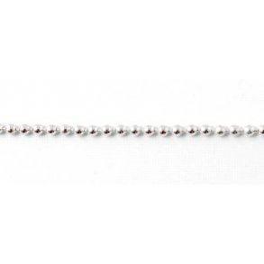 Ball chain, silver-plated brass, 2mm, 1 meter, 