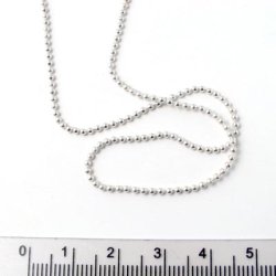 Kugelkette, versilbertes Messing, 1,5 mm, 1 Meter