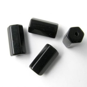 Onyx hexagonal tube, 12x6mm, 10pcs.