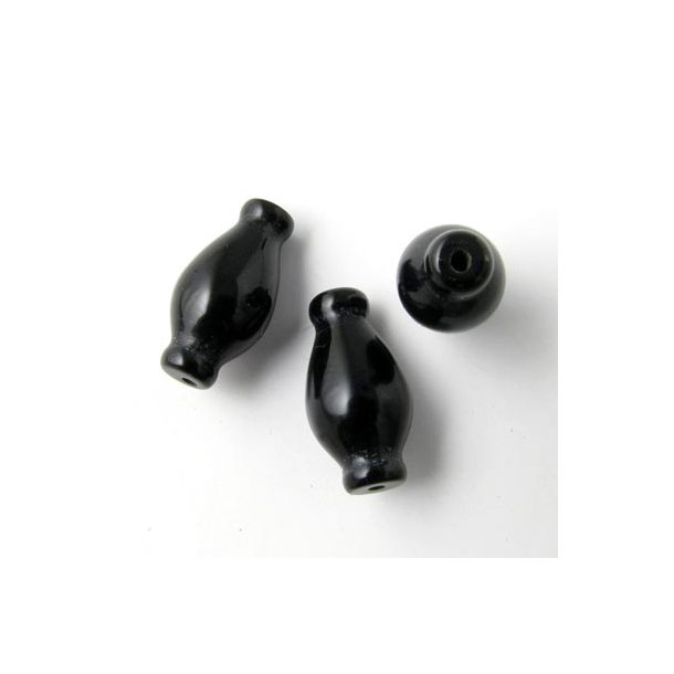 Onyx vasenförmig, schwarz, 16x8 mm, 6 Stk.