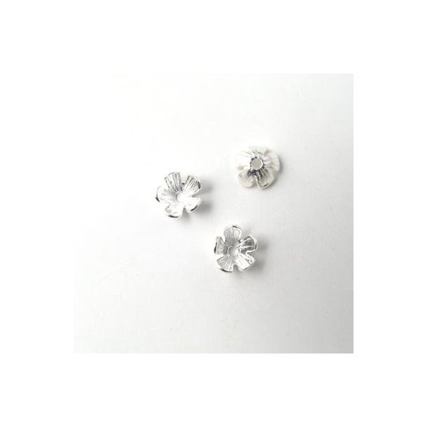 5-blad perleskål, dyb, 6x3 mm, sølv, 2 stk