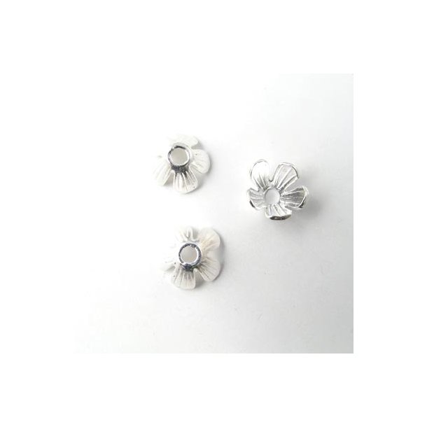 Sølv, høj 5-blad perleskål 8x4,5 mm, 2 stk
