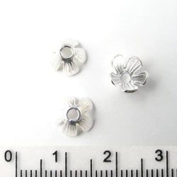 5-Blatt-Perlenschalen, Silber, 8x4,5 mm, 2 Stk.