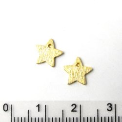 Vergoldete Silbersterne, geb&uuml;rstet mit Loch, 8 mm, 4 Stk.