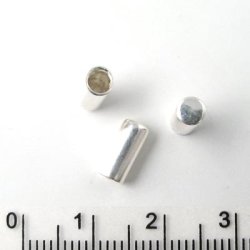 Abschluss ohne Ring, Silber, 3x8 mm, Lochgr&ouml;&szlig;e 2 mm, 1 Stk.