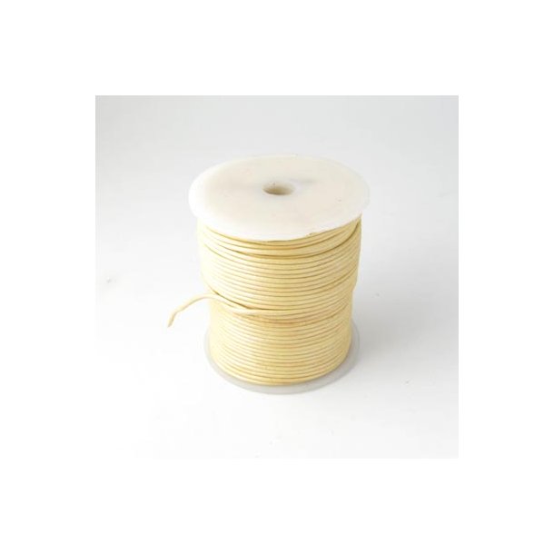 Leather cord, pearlescent pale yellow, 1.5mm, 2m