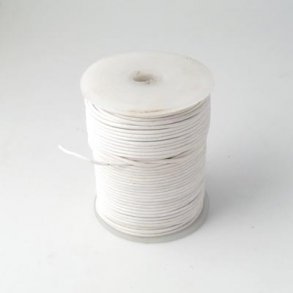Leather cord, white, 1.5mm, 25m (complete reel)