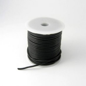 Lederband, schwarz, 3 mm, 10 Meter.