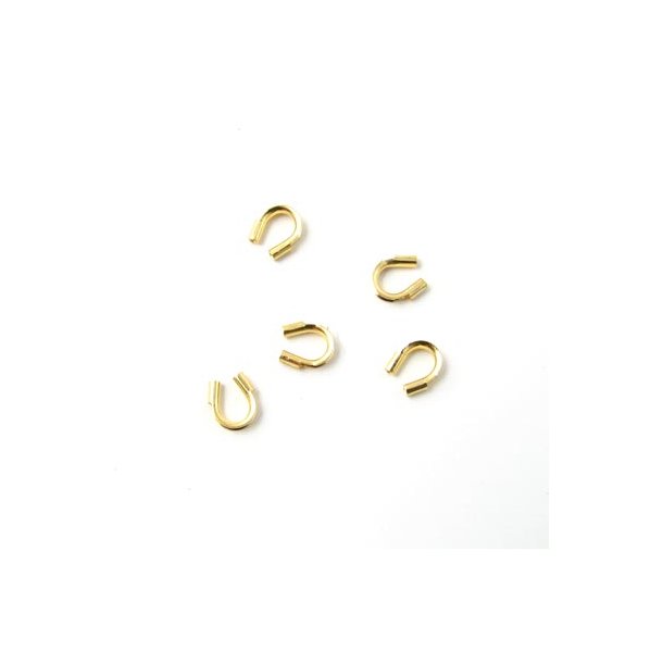 Wire protector, tube, for tigertail, gilded brass, 4x4mm, 10pcs.