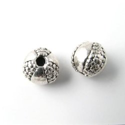 4 Stk., antik silberfabene Metallkugel, 11 mm, 4 Stk.