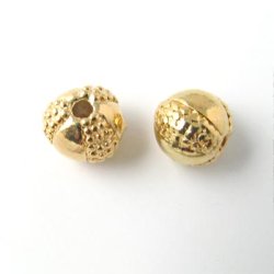 4 Stk., goldfarben, gl&auml;nzend, Kugel, 11 mm