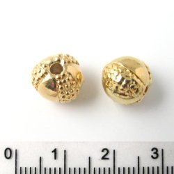 4 Stk., goldfarben, gl&auml;nzend, Kugel, 11 mm