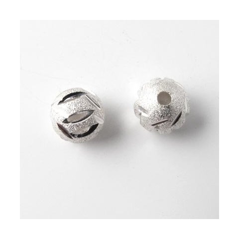 Kugle stardust forslvet, gennemskret, 10 mm, 2 stk.