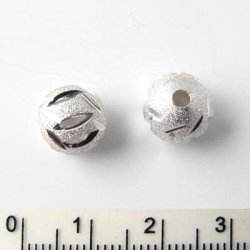 Kugel, Stardust, versilbert, durchbohrt, 10 mm 2 stk.