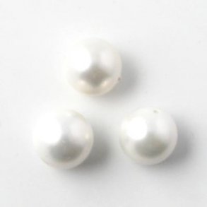 Shellpearls, rund, weiß, 8 mm, 6 Stk