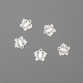 Silhouette-charm, butterfly, 8mm, 50pcs.
