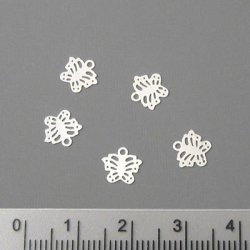Filigrane Anh&auml;nger, Schmetterling, 8 mm, 50 Stk.
