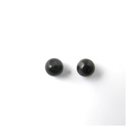 Onyx bead, half-drilled, round, 4mm, 2pcs.