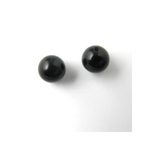 Onyx Perle, angebohrt, rund, 6 mm, 2 Stk.