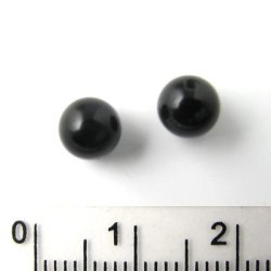 Onyx Perle, angebohrt, schwarz, rund, 5 mm, 2 Stk.
