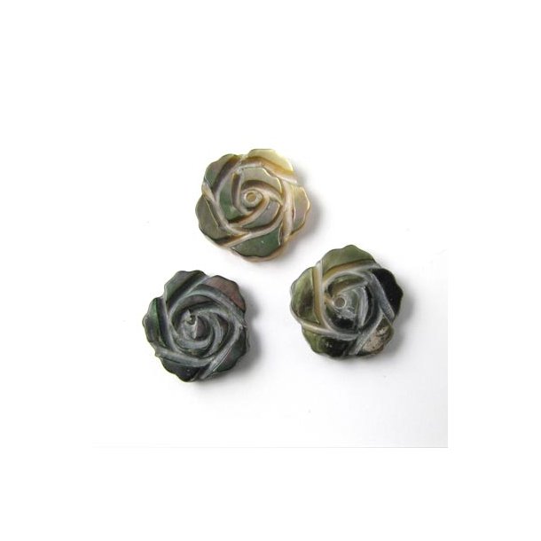 Perlmuttblumen, schwarzbraun changierend rose, 11 mm, 4 Stk.