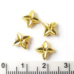 25 Stk., goldfarbene Perlen, Blume, 7x3 mm