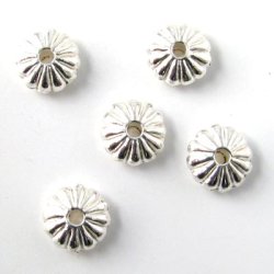 10 Stk., silberfarben Perlen, Citrus, 9x4 mm