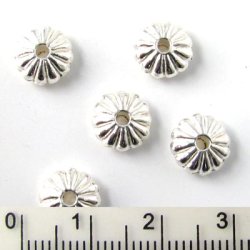 10 Stk., silberfarben Perlen, Citrus, 9x4 mm