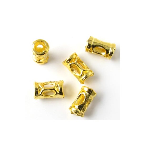 28-30 Stk., goldfarbene Perlen, R&ouml;hrchen, 11 x 6 mm
